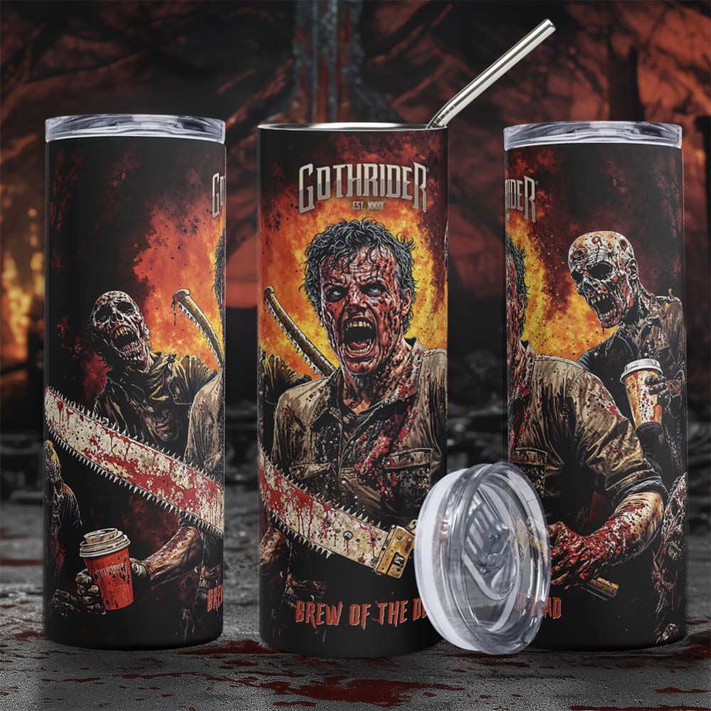 Chainsaw Massacre Skinny Tumbler - GothRider Brand