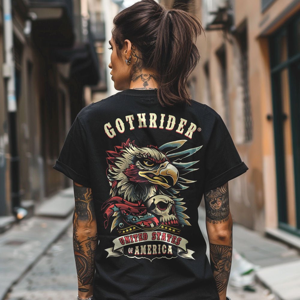 Eagle & Skull Unisex T - Shirt - GothRider Brand