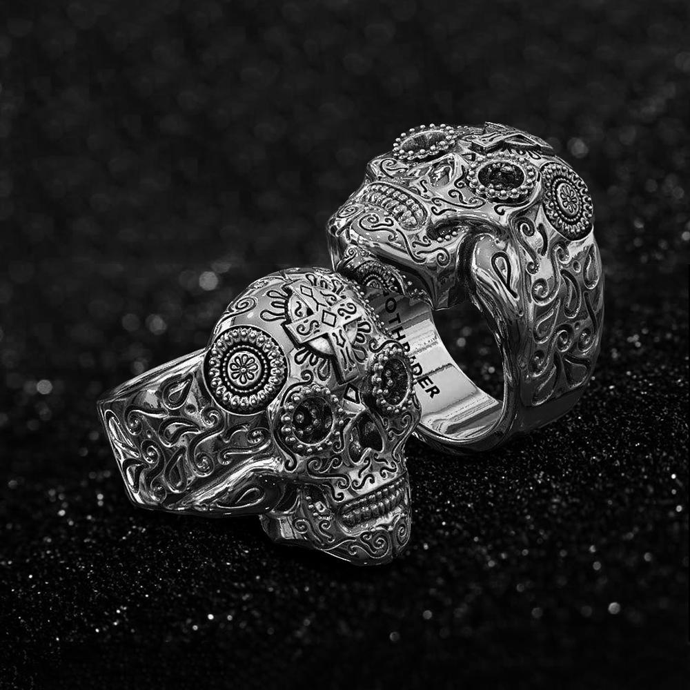 Sugar Skull Ring - GothRider Brand