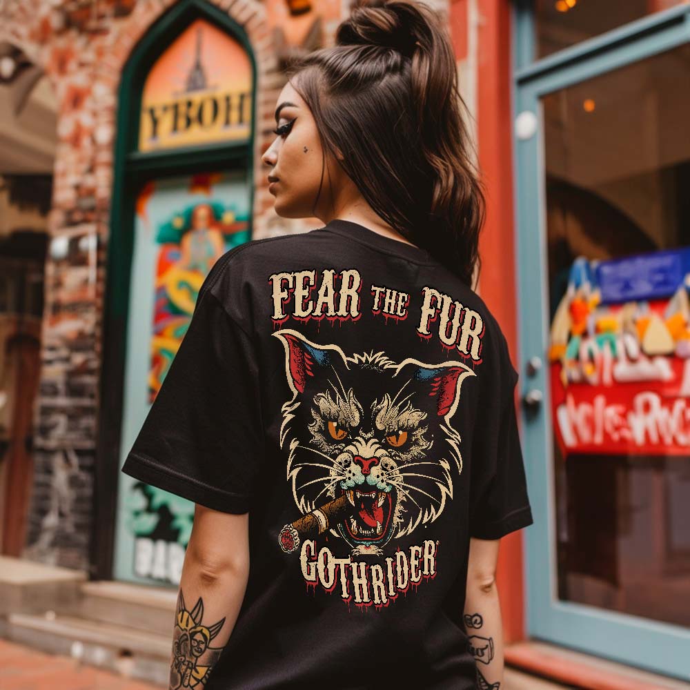 Fear The Fur Unisex T-Shirt - GothRider Brand