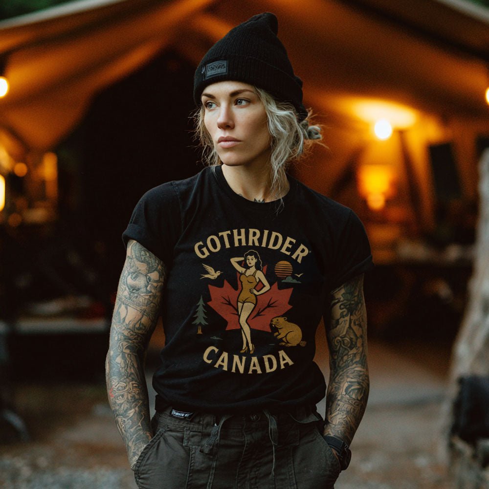 GothRider Canada Summer Pin - Up Unisex T-Shirt - GothRider Brand