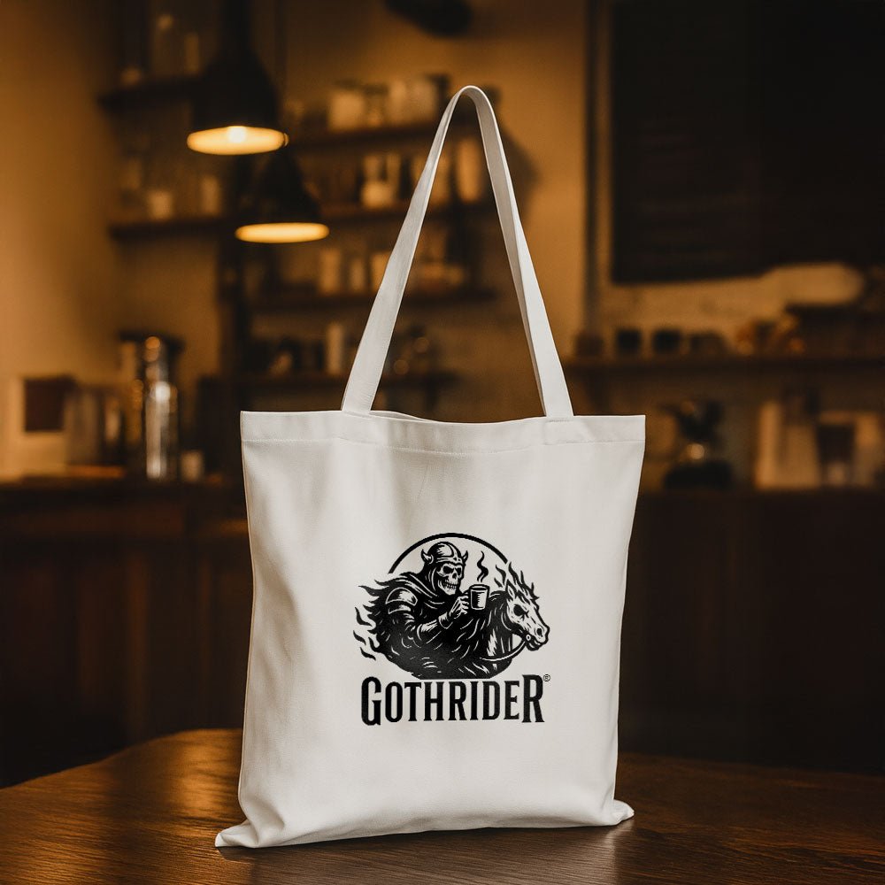 GothRider Knight of Coffee Tote Bag - GothRider Brand