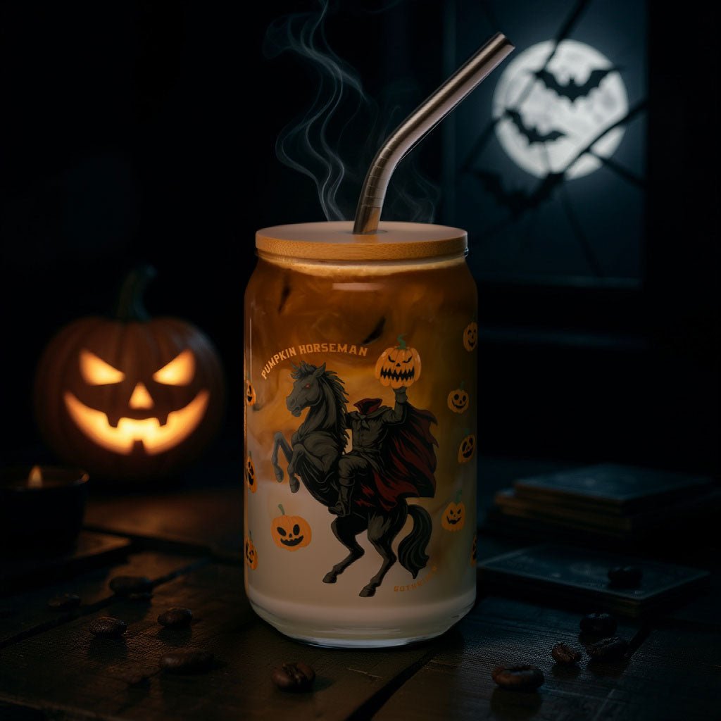 GothRider Pumpkin Horseman Glass Can - GothRider Brand