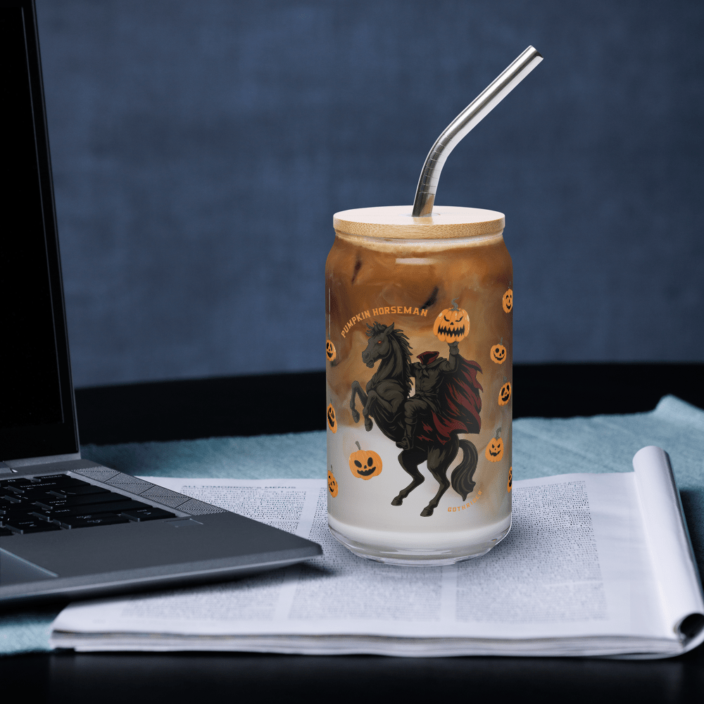 GothRider Pumpkin Horseman Glass Can - GothRider Brand