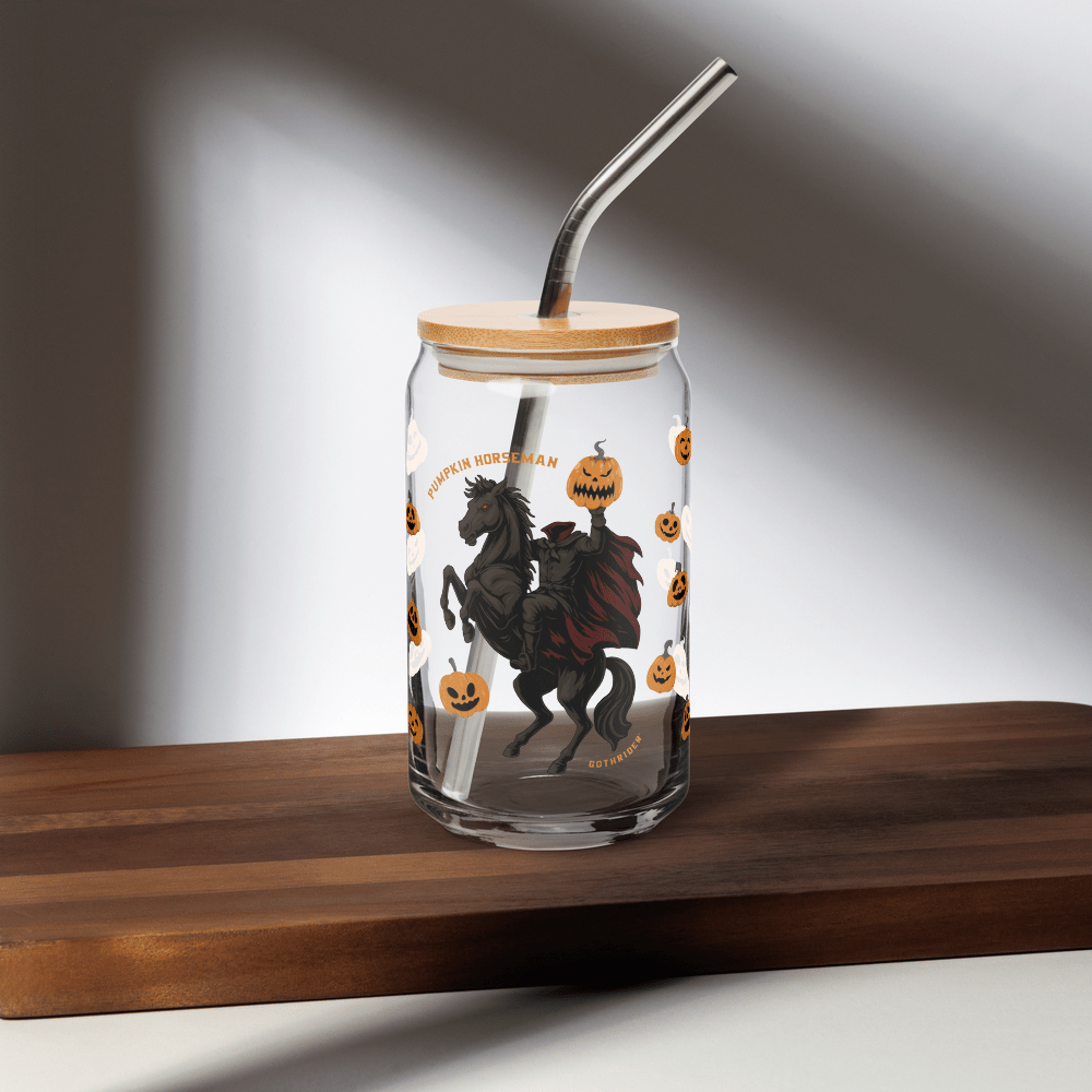 GothRider Pumpkin Horseman Glass Can - GothRider Brand