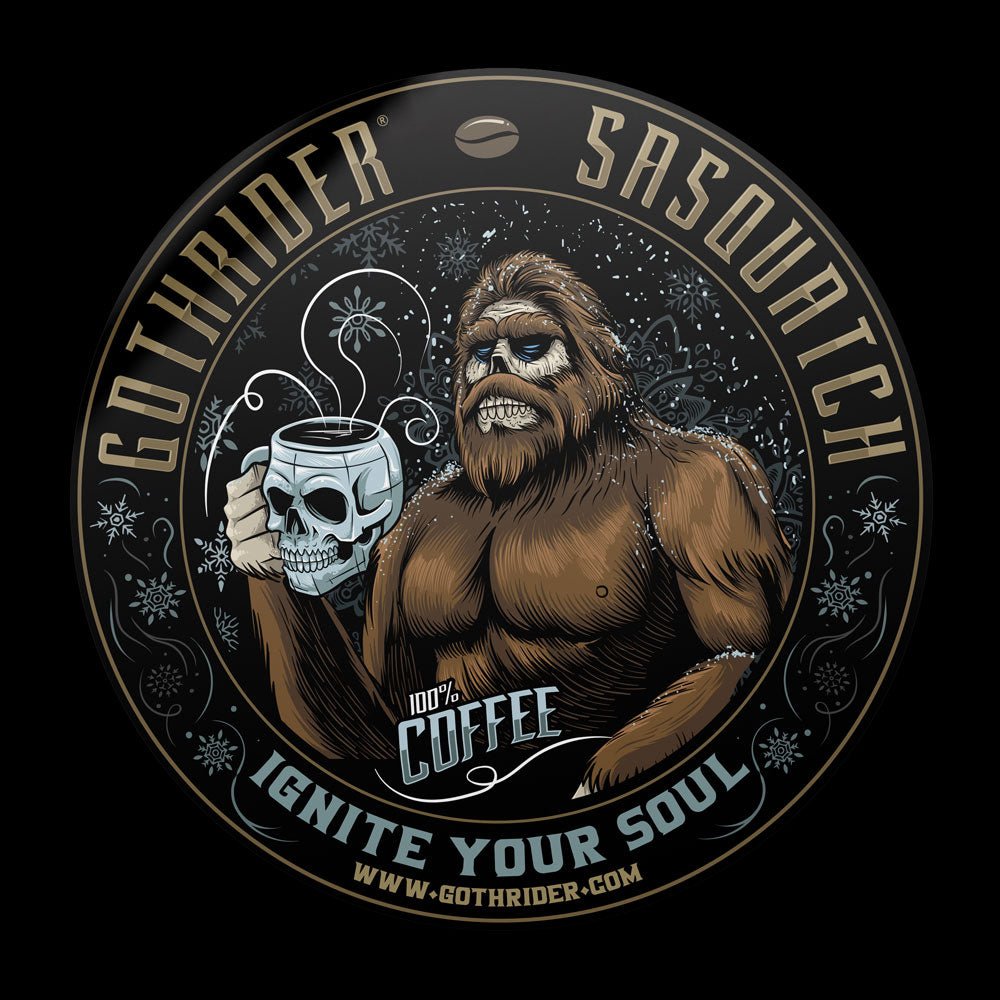 Sasquatch Coffee Bumper Sticker - GothRider Brand