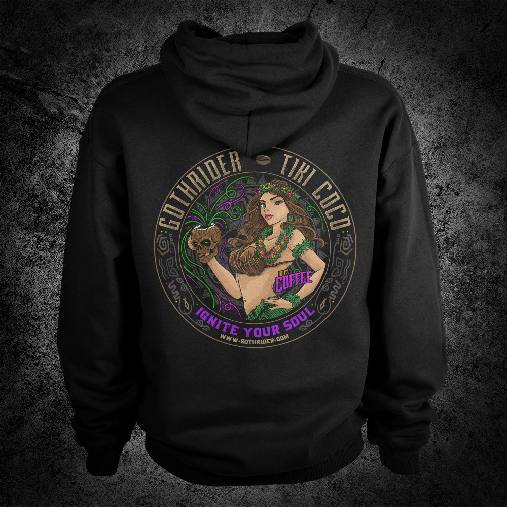Tiki Coco Coffee Hoodie - GothRider Brand