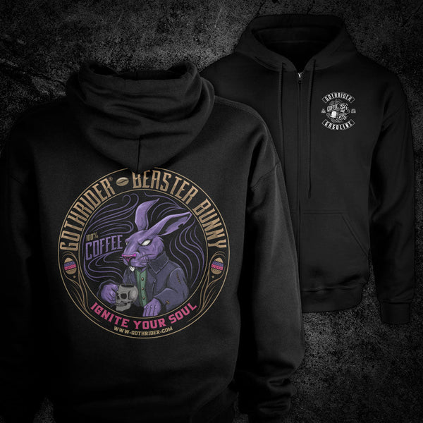 Beaster Bunny Coffee Hoodie - GothRider®