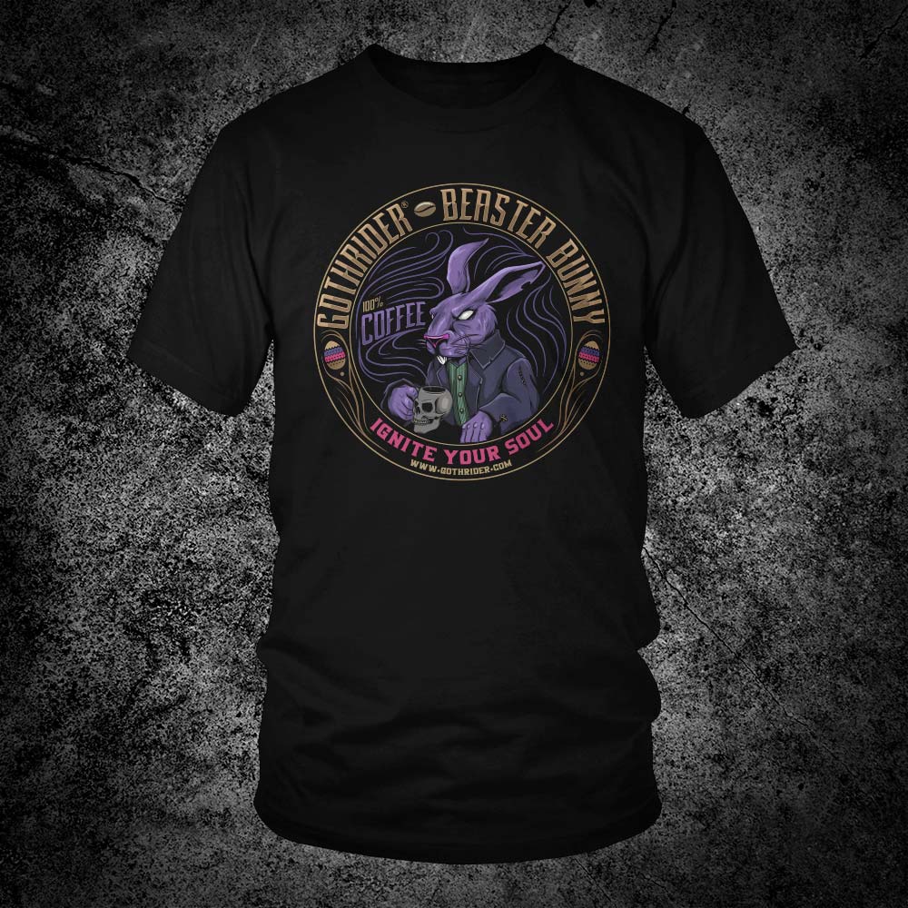 Beaster Bunny Coffee Unisex T-Shirt - GothRider Brand