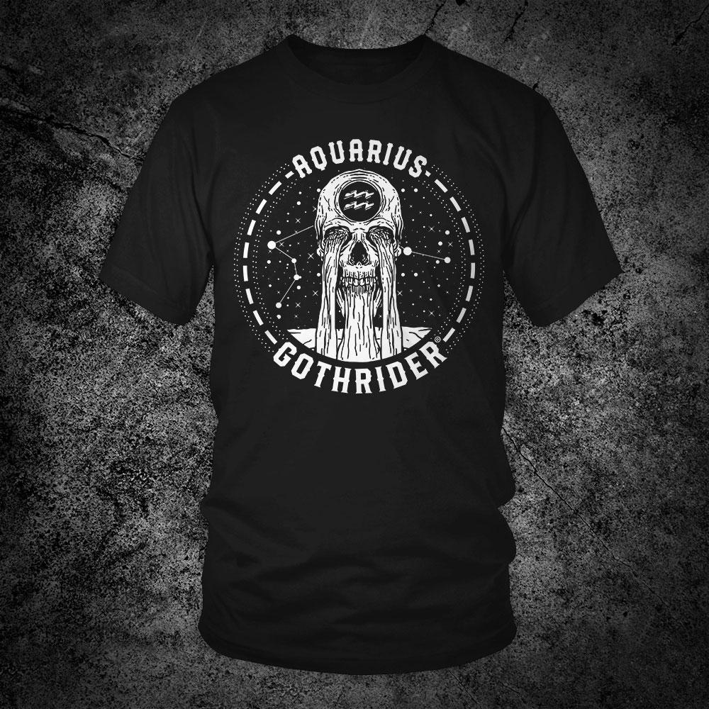 GothRider Aquarius Zodiac Unisex T-Shirt - GothRider Brand