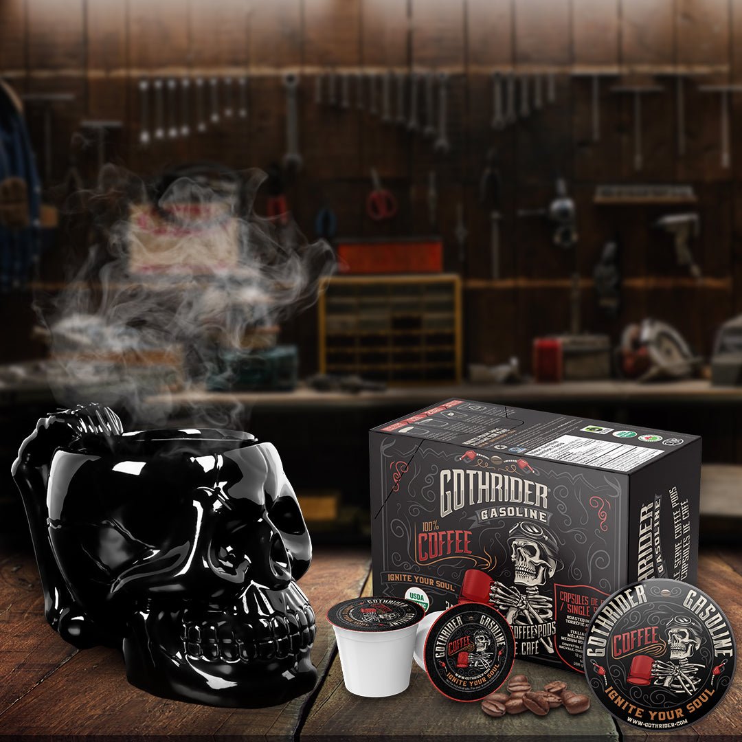 GothRider Black Skull Mug Starter Cups Kit - GothRider Brand