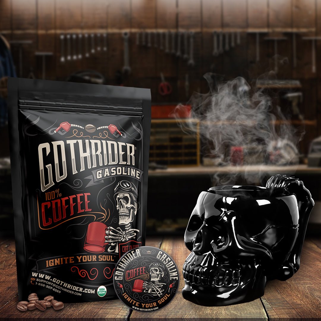 GothRider Black Skull Mug Starter Kit - GothRider Brand
