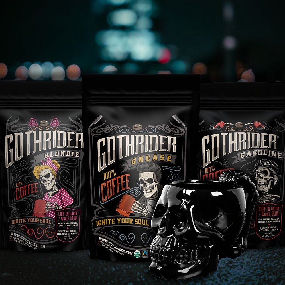 GothRider Coffee Black Skull Discovery Kit - GothRider Brand