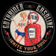 GothRider Gasoline Coffee Blondie Pin-Up Round Bumper Sticker