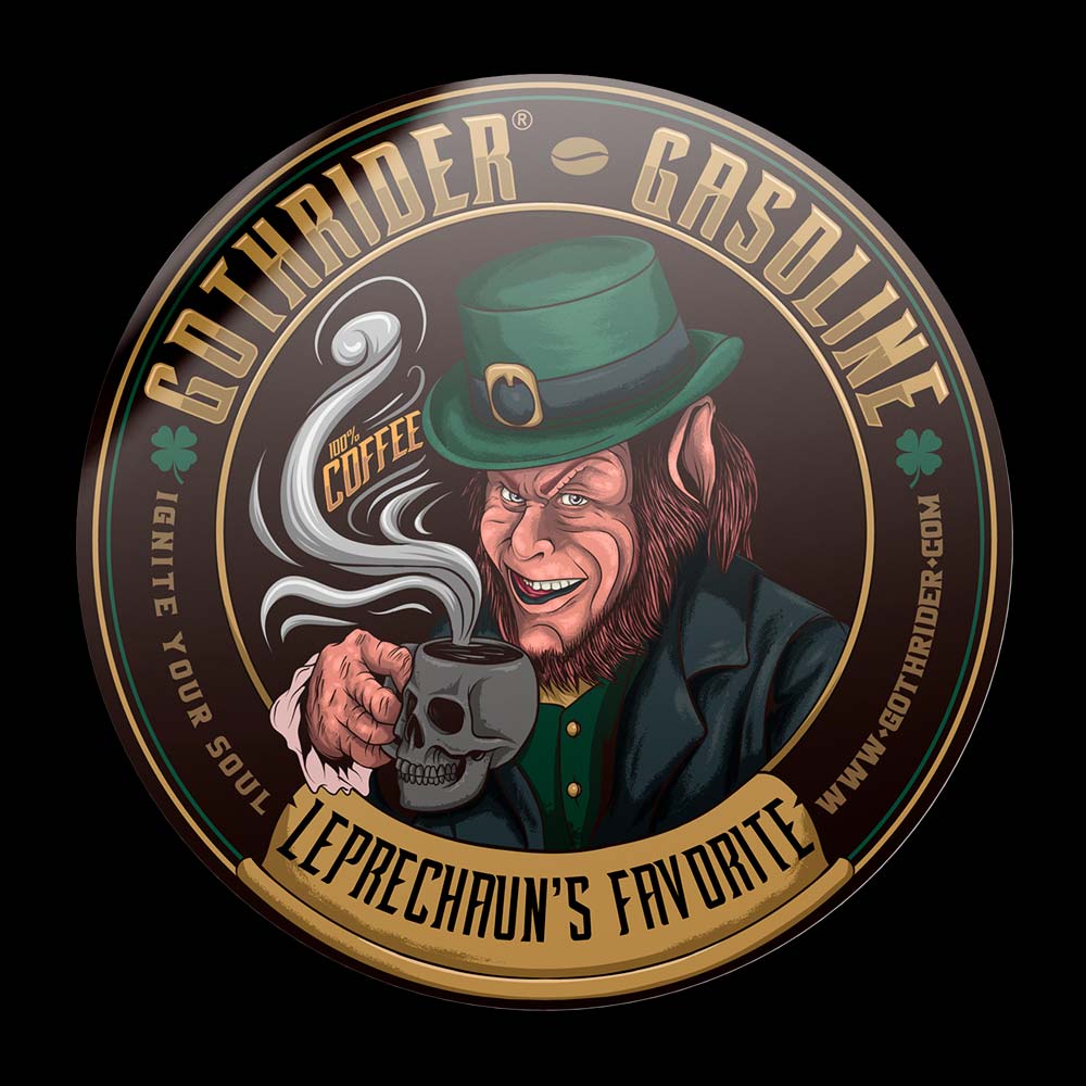 GothRider Gasoline Leprechaun's Favorite Bumper Sticker - GothRider Brand