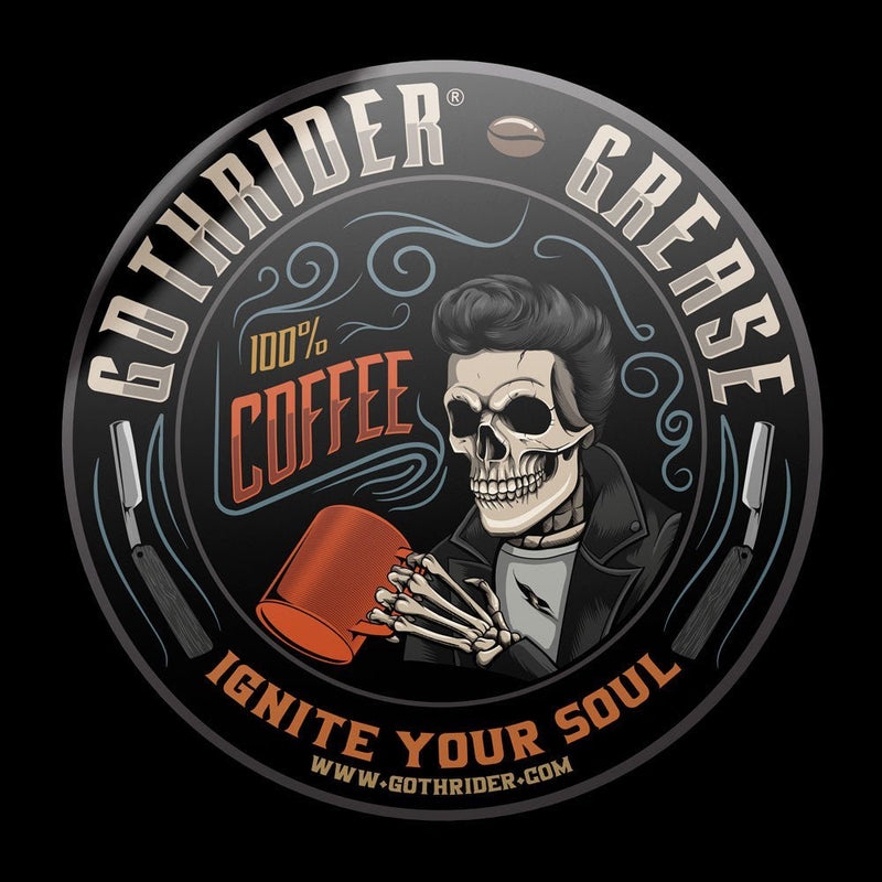 GothRider Grease Coffee Round Bumper Sticker