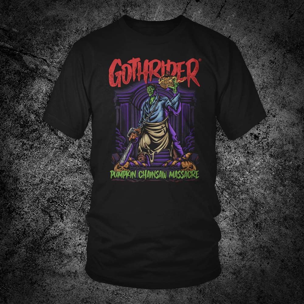 Pumpkin Chainsaw Massacre Unisex T-Shirt - GothRider Brand