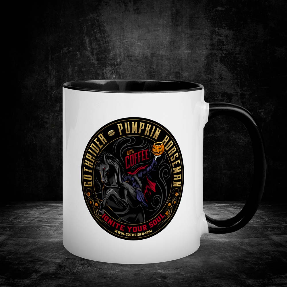 Pumpkin Horseman Coffee Mug - GothRider Brand