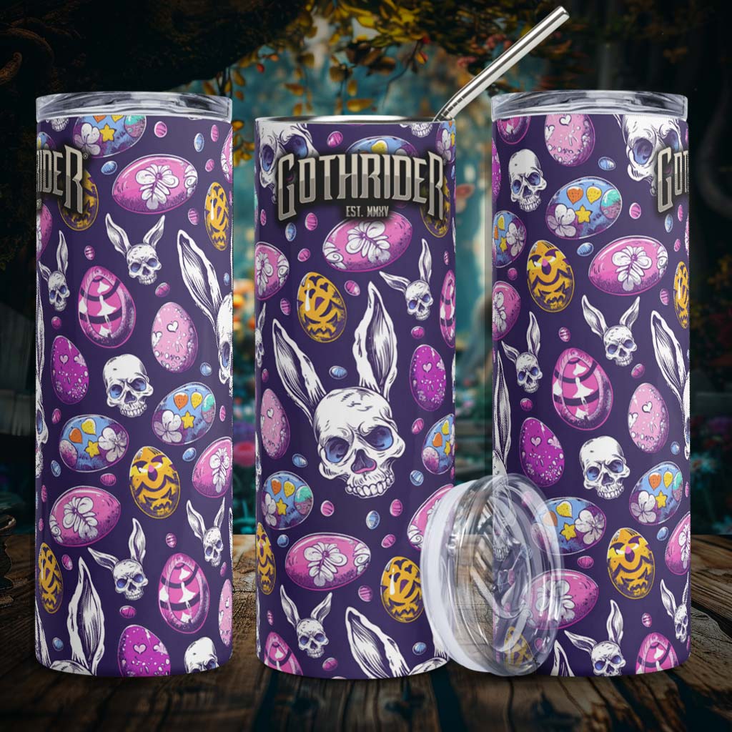 Skull Bunny Skinny Tumbler - GothRider Brand