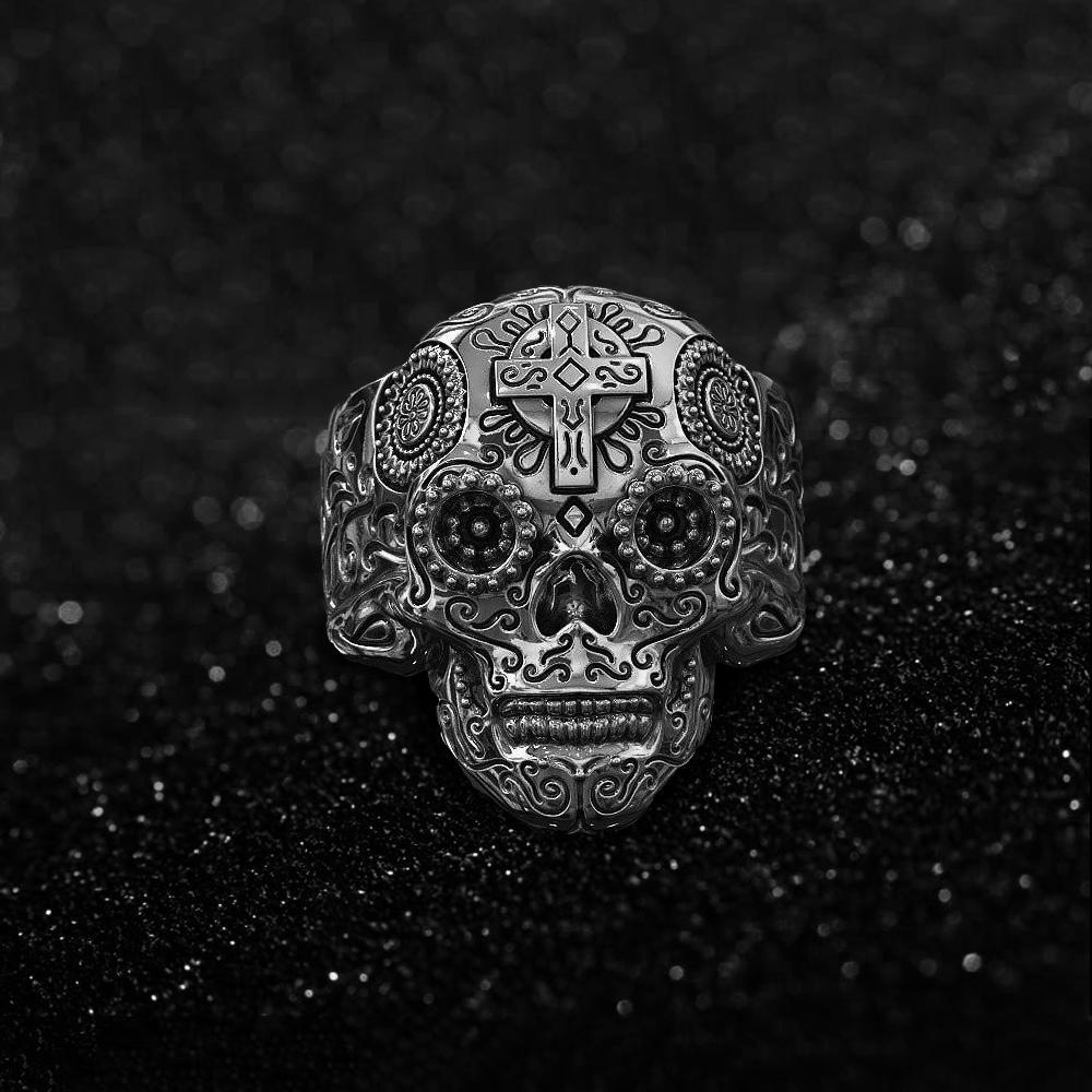 Sugar Skull Ring - GothRider Brand