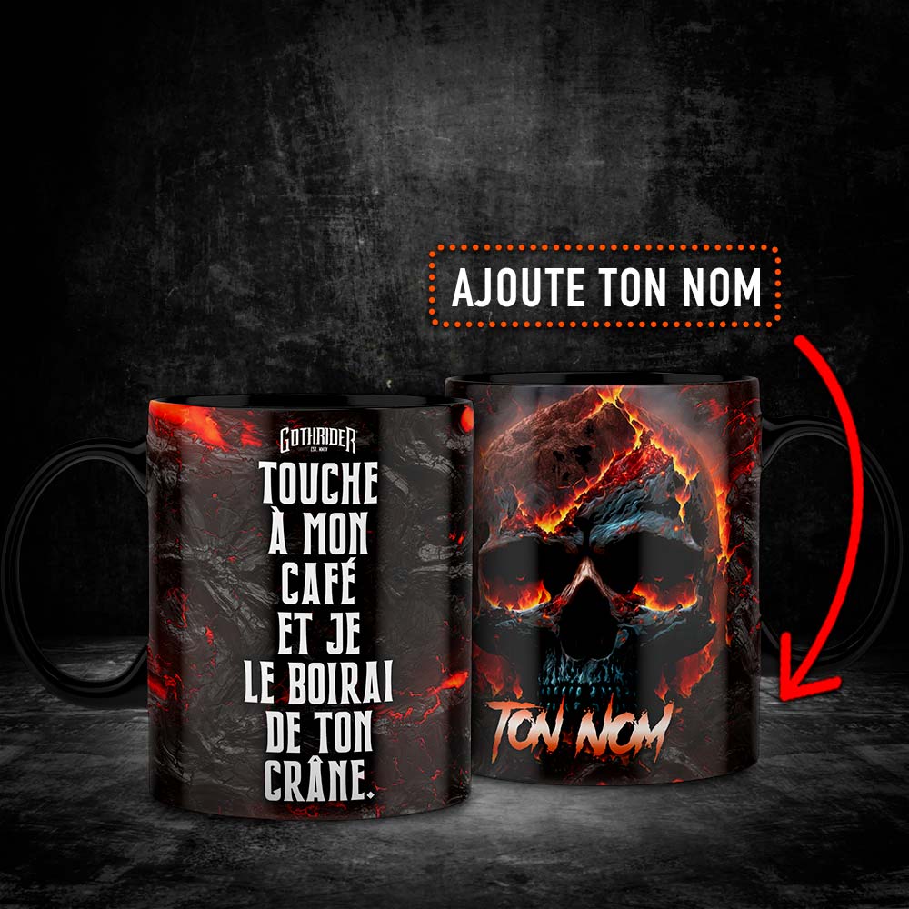 Tasse Touche À Mon Café (French Edition) - Personalized - GothRider Brand