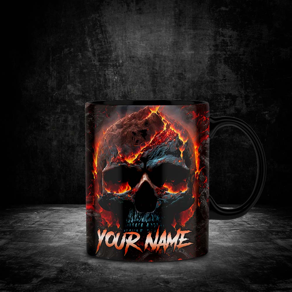 Touch My Coffee Lava Skull Mug - Personalized - GothRider Brand