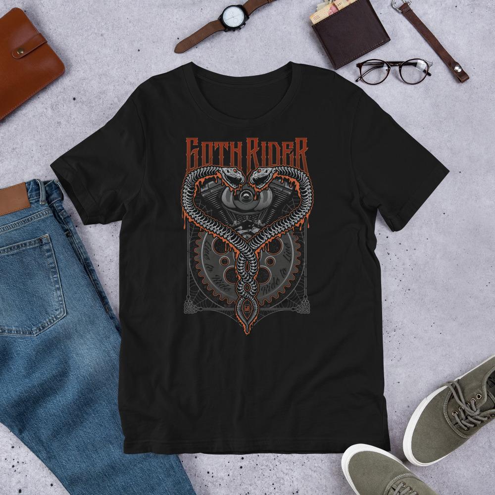 Twin Snakes Unisex T-Shirt - GothRider Brand