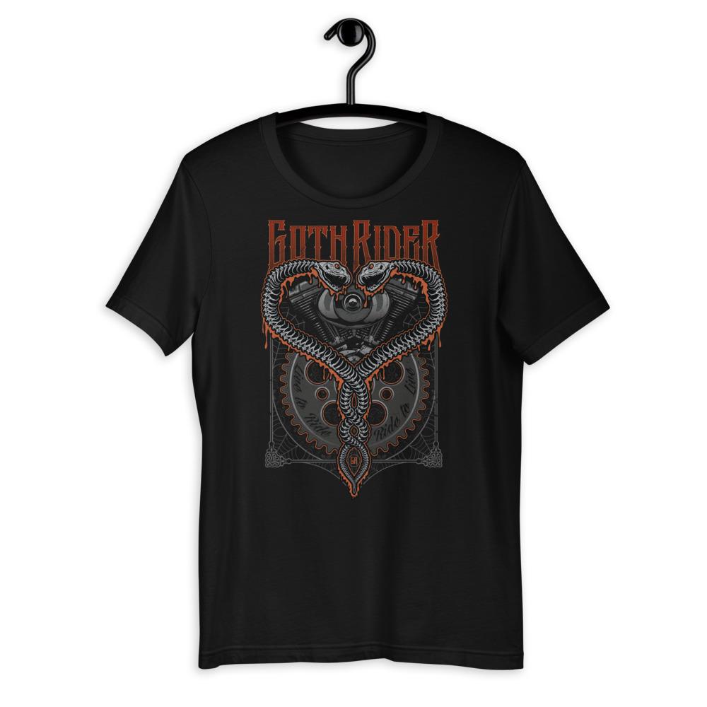 Twin Snakes Unisex T-Shirt - GothRider Brand