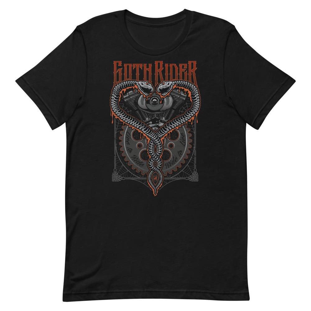 Twin Snakes Unisex T-Shirt - GothRider Brand